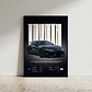 Cuadro Auto Toyota Gr Supra Black + Marco Negro - Miniatura 1