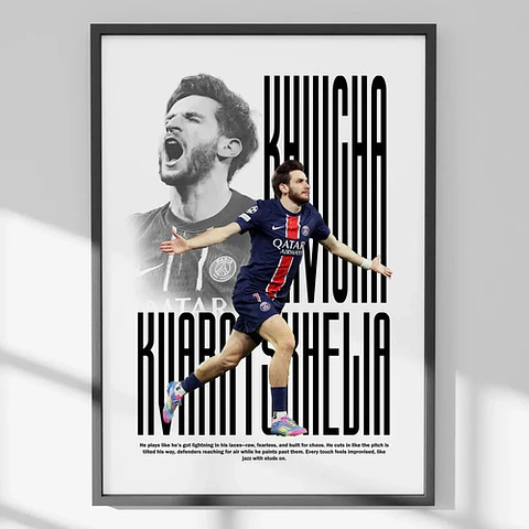 Cuadro De Kvicha Kvaratskhelia Del Psg Futbol + Marco