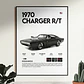 Cuadro Auto Dodge Charger R/t De 1970 + Marco - Miniatura 3