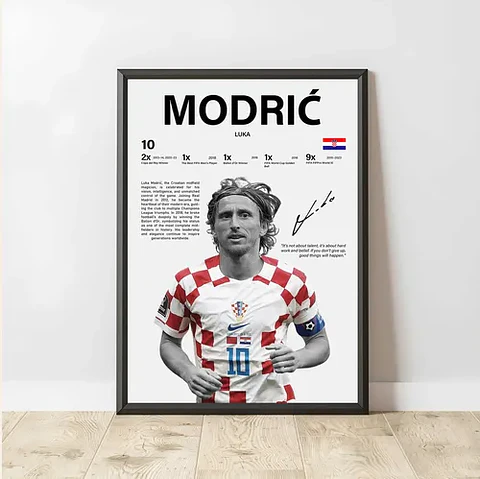Cuadro De Luka Modri Futbol + Marco