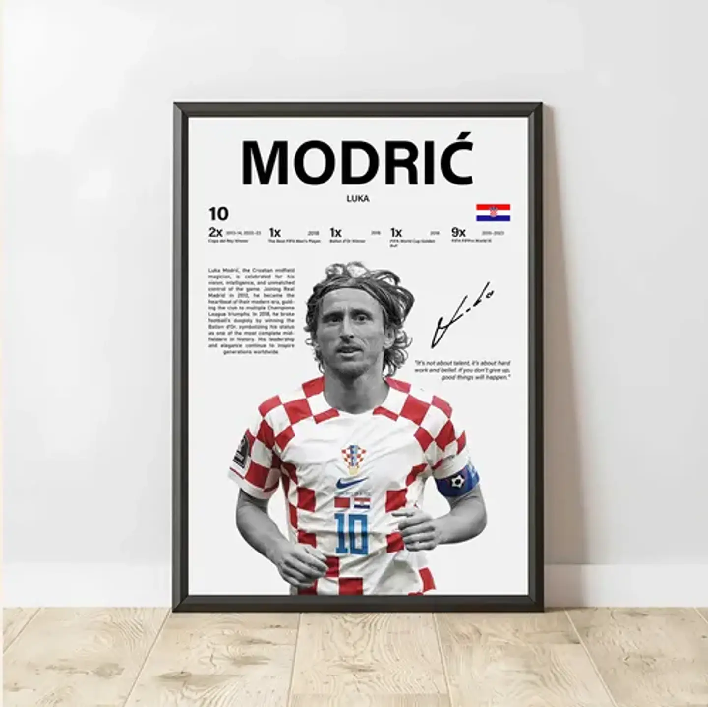 Cuadro De Luka Modri Futbol + Marco 1