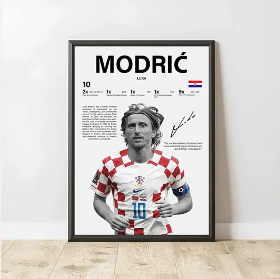Cuadro De Luka Modri Futbol + Marco 1