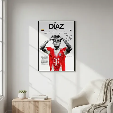 Cuadro Luis Díaz Colombiano Futbol + Marco