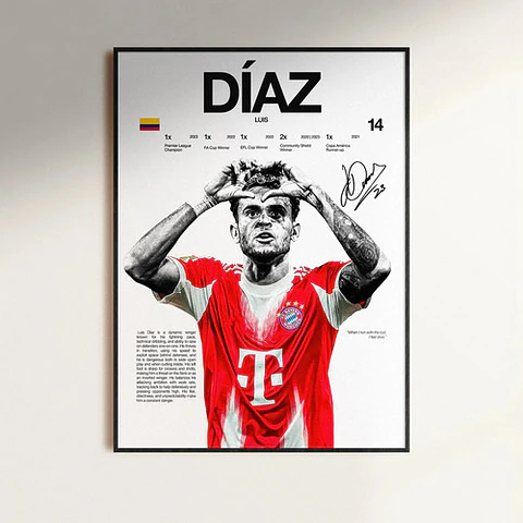 Cuadro Luis Díaz Colombiano Futbol + Marco