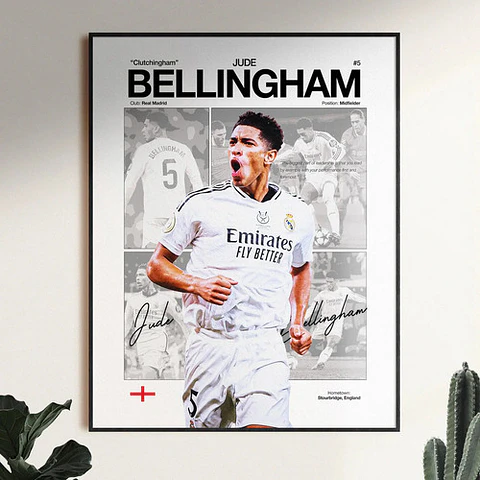 Cuadros Jude Bellingham Real Madrid Futbol + Marco