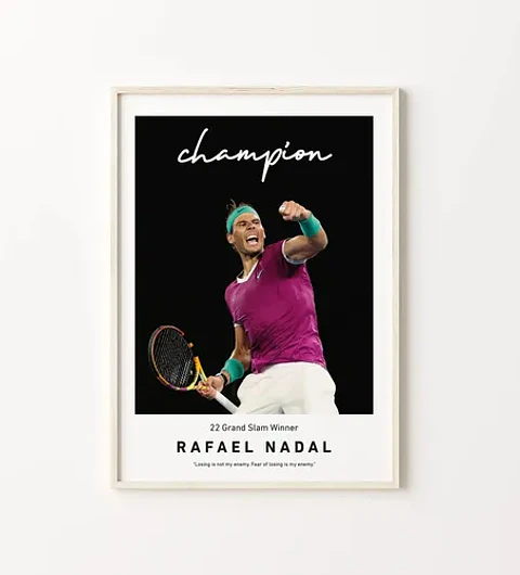 10 Cuadros De Tenista Rafael Nadal Tenis + Marco Negro