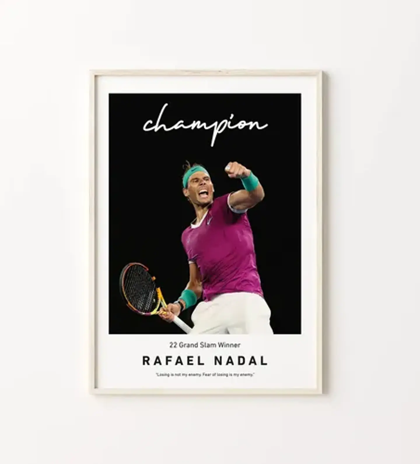 10 Cuadros De Tenista Rafael Nadal Tenis + Marco Negro 2