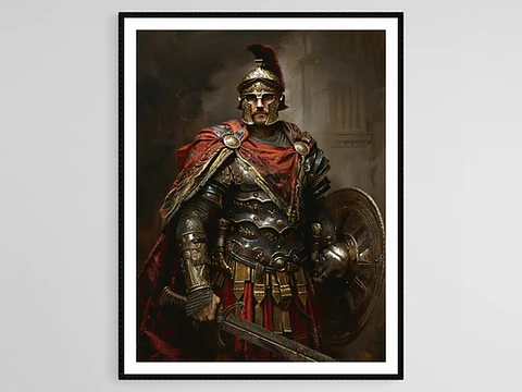 6 Cuadros Soldados Romanos Estilo Decoración Realista