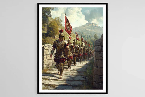 6 Cuadros Soldados Romanos Estilo Decoración Realista