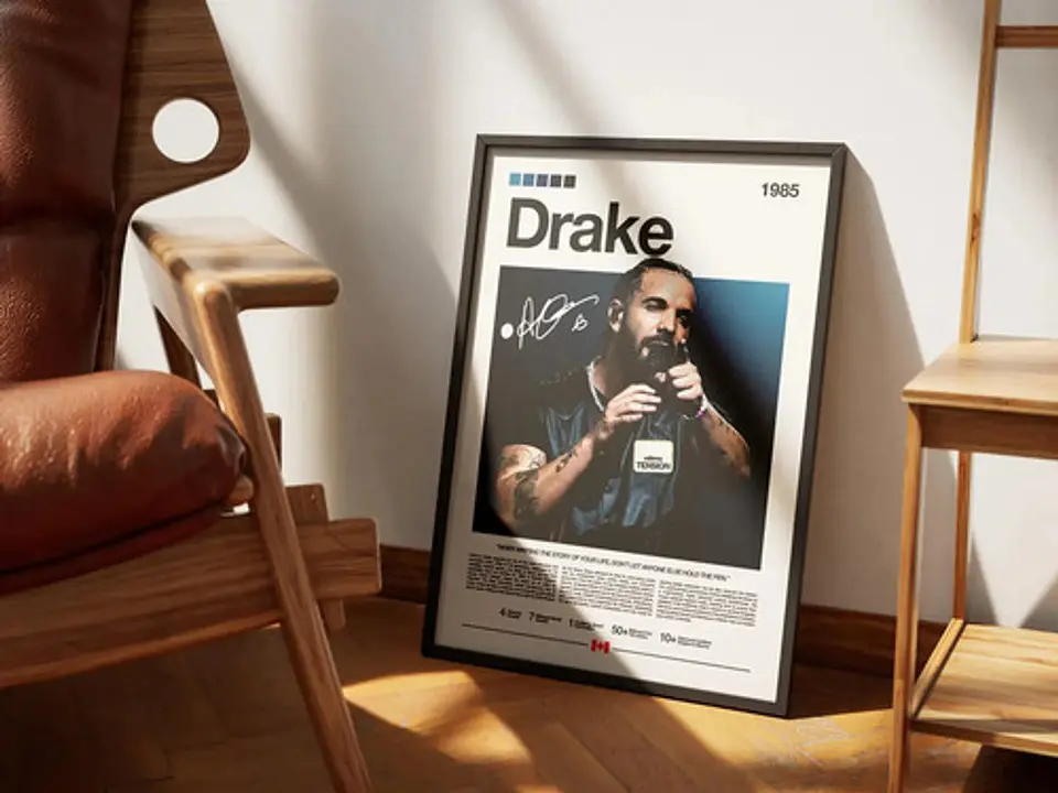Cuadro De Drake Hip Hop Rap + Marco 2
