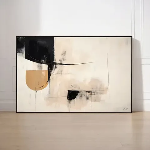 20 Cuadros Abstracto Minimalista Ii Decoración + Marco Negro