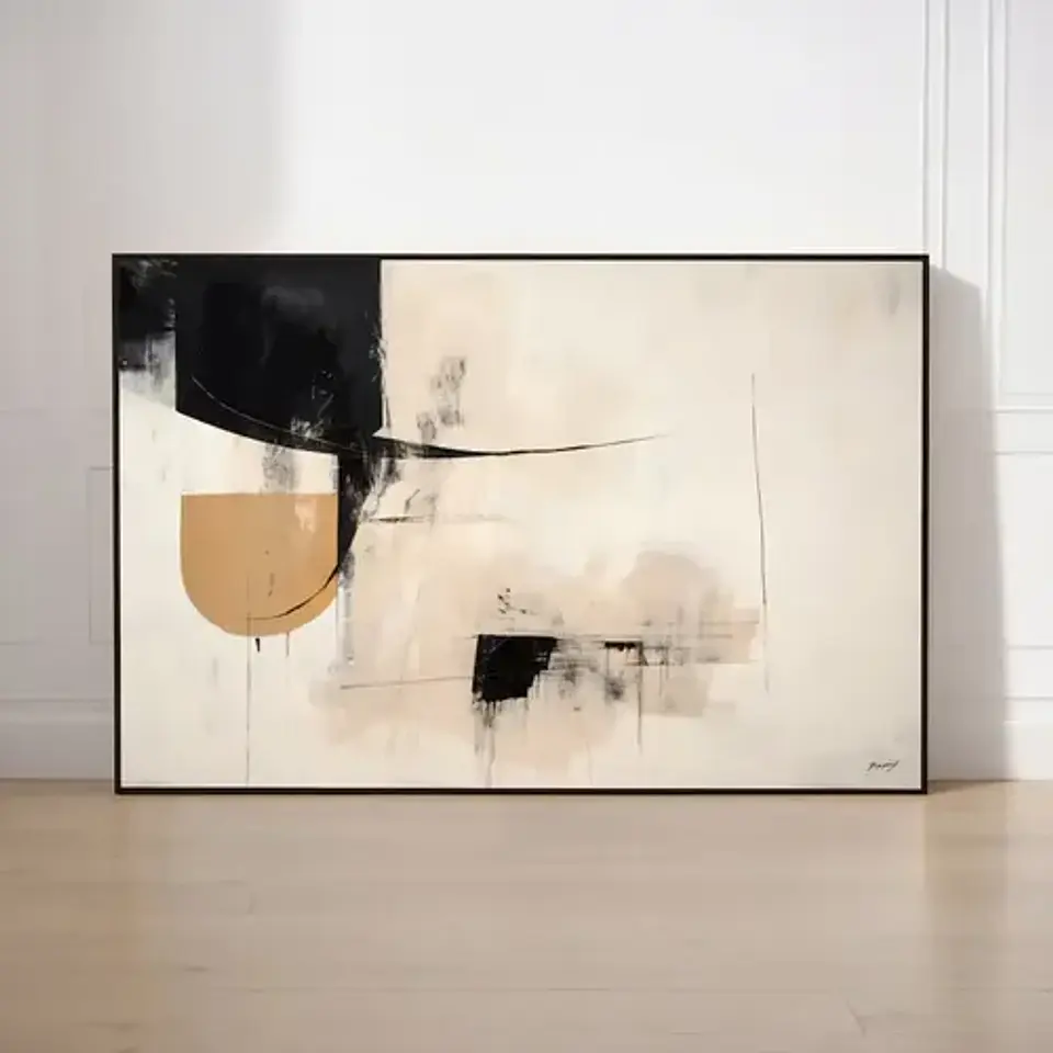 20 Cuadros Abstracto Minimalista Ii Decoración + Marco Negro 1