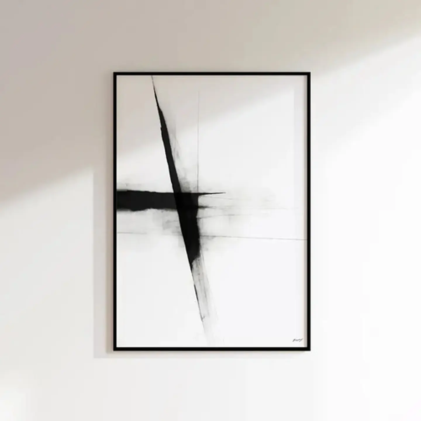 20 Cuadros Abstracto Minimalista Ii Decoración + Marco Negro 2