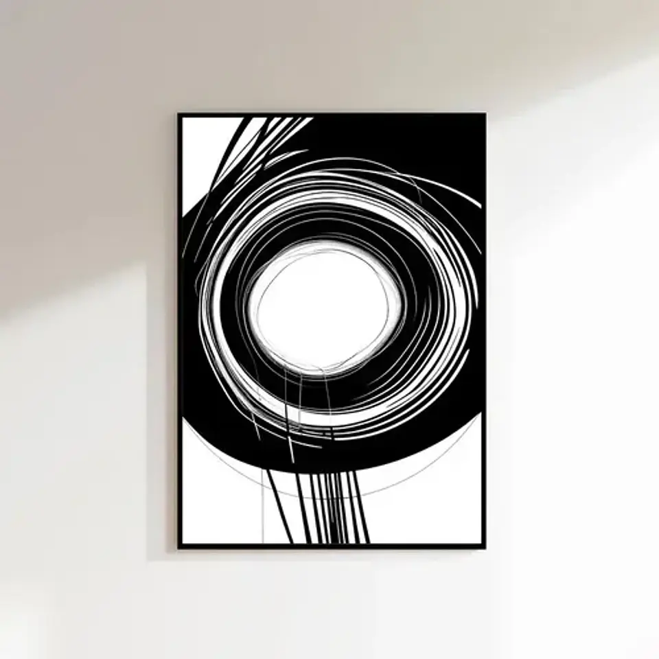 20 Cuadros Abstracto Minimalista Ii Decoración + Marco Negro 6