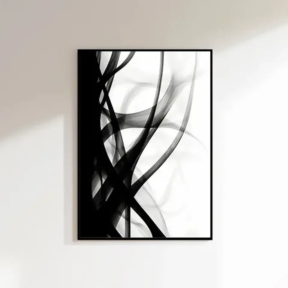 20 Cuadros Abstracto Minimalista Ii Decoración + Marco Negro 8