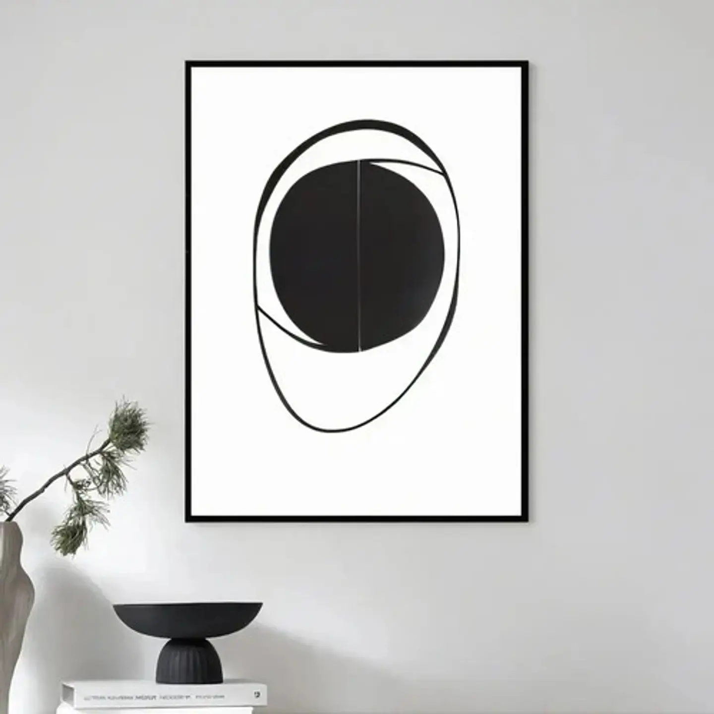 20 Cuadros Abstracto Minimalista Ii Decoración + Marco Negro 14