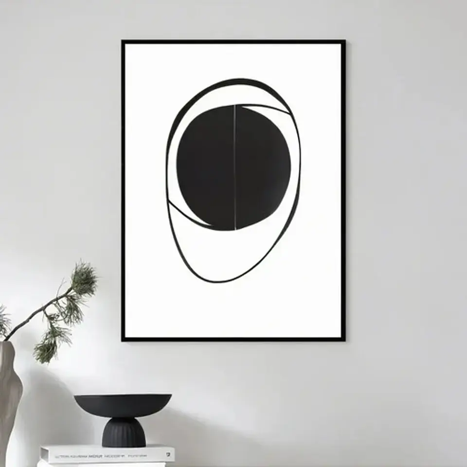 20 Cuadros Abstracto Minimalista Ii Decoración + Marco Negro 14
