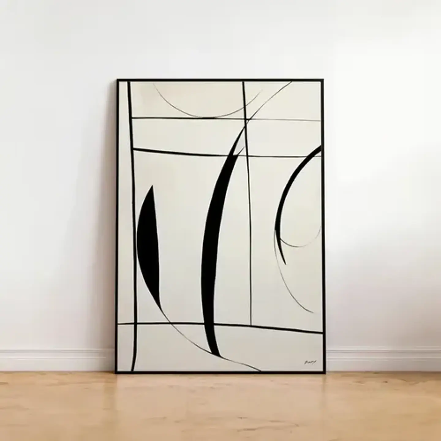 20 Cuadros Abstracto Minimalista Ii Decoración + Marco Negro 15