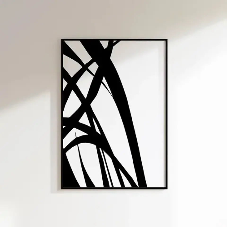 20 Cuadros Abstracto Minimalista Ii Decoración + Marco Negro 16