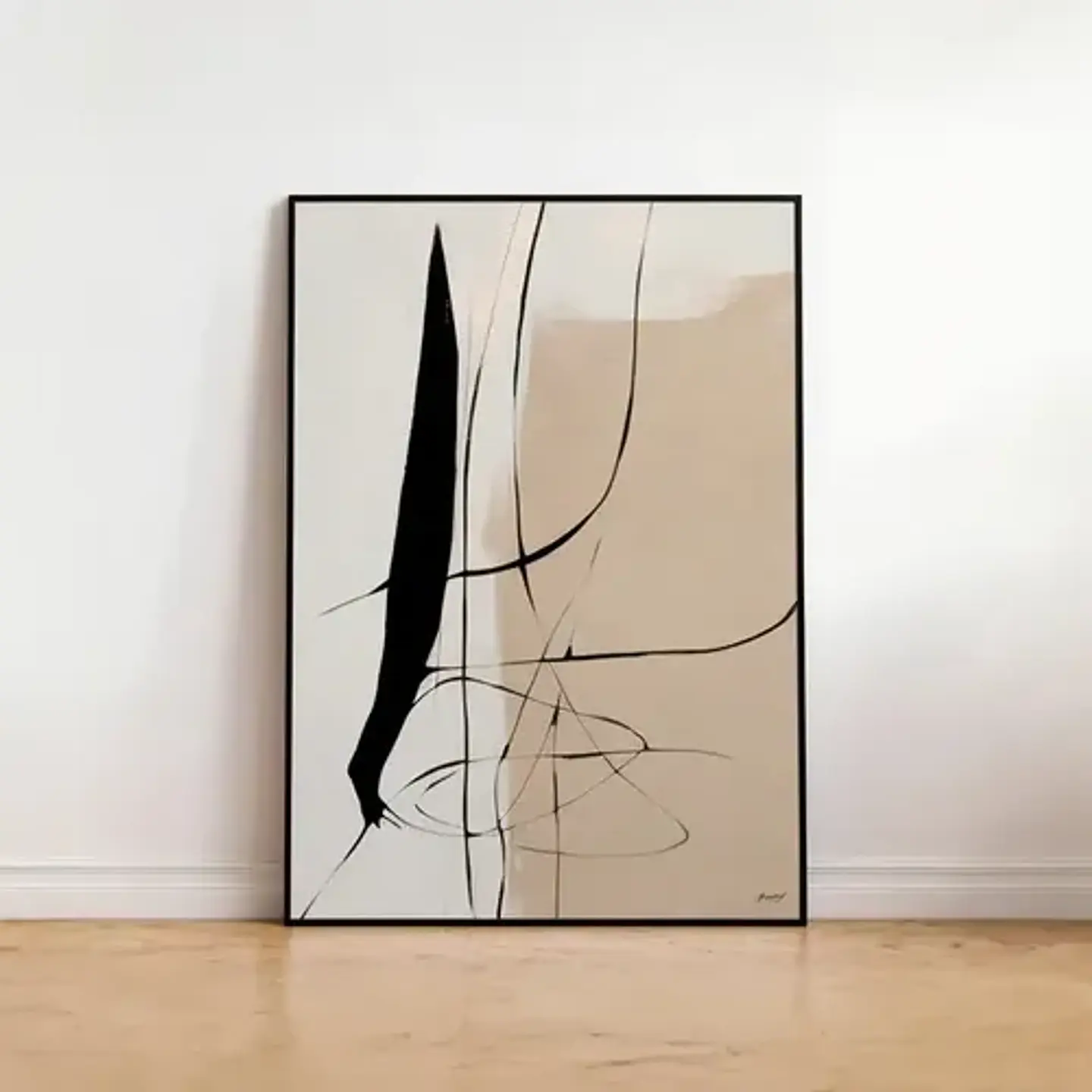 20 Cuadros Abstracto Minimalista Ii Decoración + Marco Negro 18