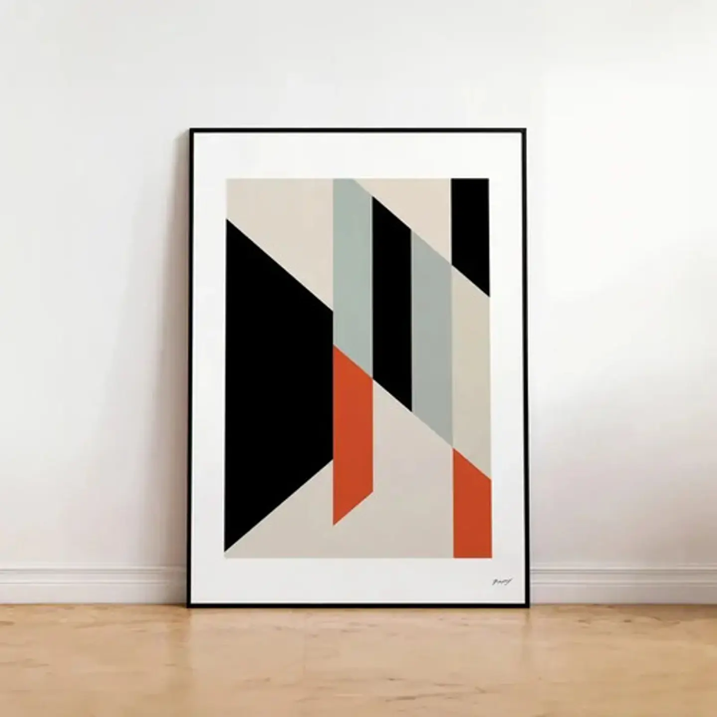 20 Cuadros Abstracto Minimalista Ii Decoración + Marco Negro 20