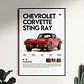 Cuadro Auto Chevrolet Corvette Stingray Coupé + Marco - Miniatura 1
