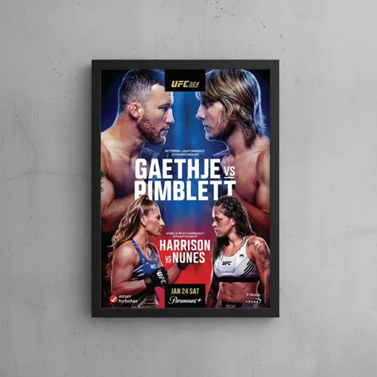 6 Cuadros De Paddy Pimblett Ufc Peleador Mma + Marco 1