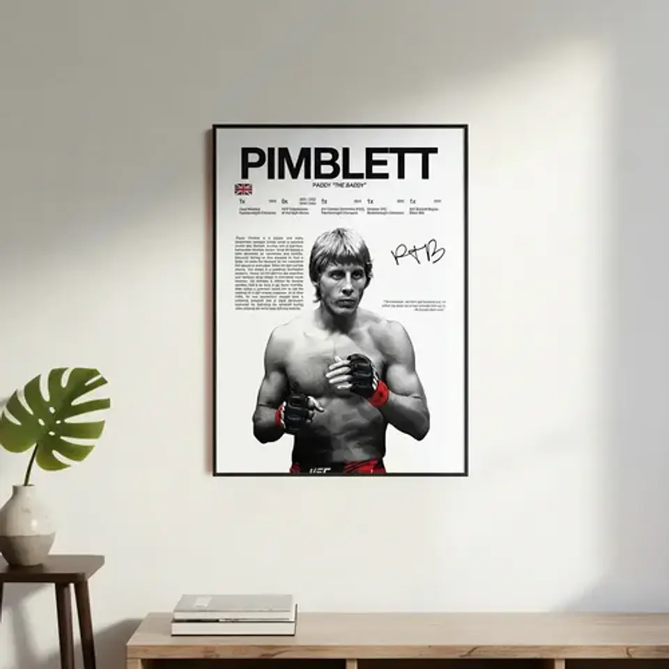 6 Cuadros De Paddy Pimblett Ufc Peleador Mma + Marco 5