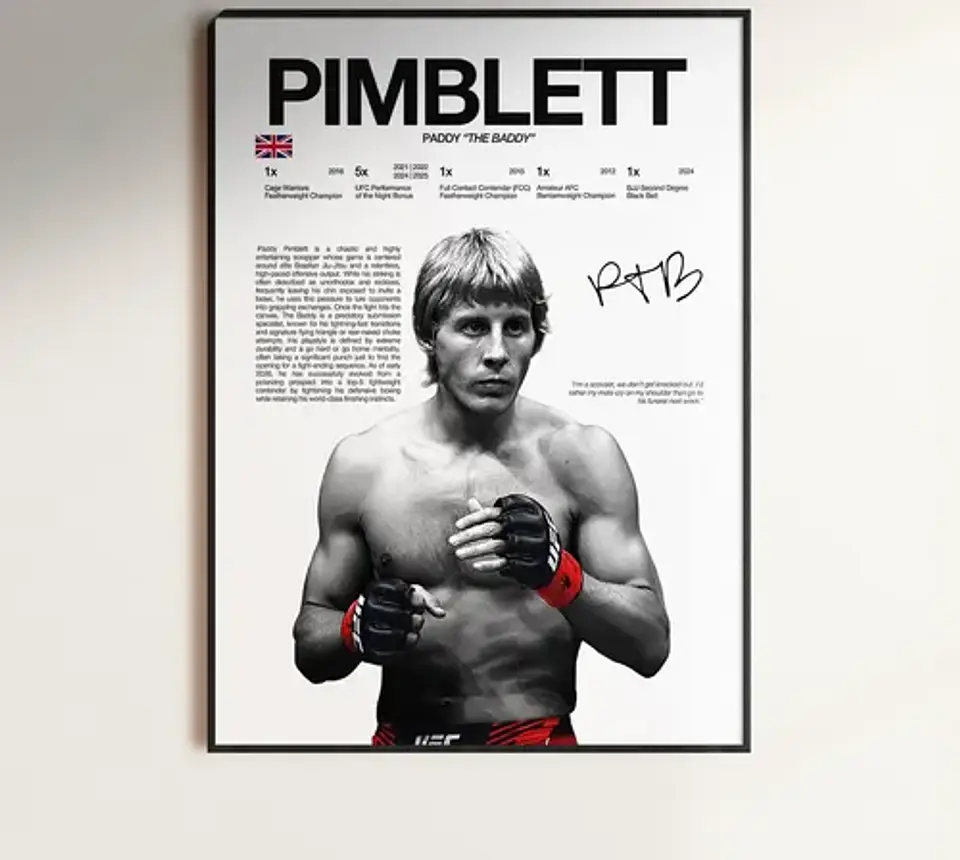 6 Cuadros De Paddy Pimblett Ufc Peleador Mma + Marco 7