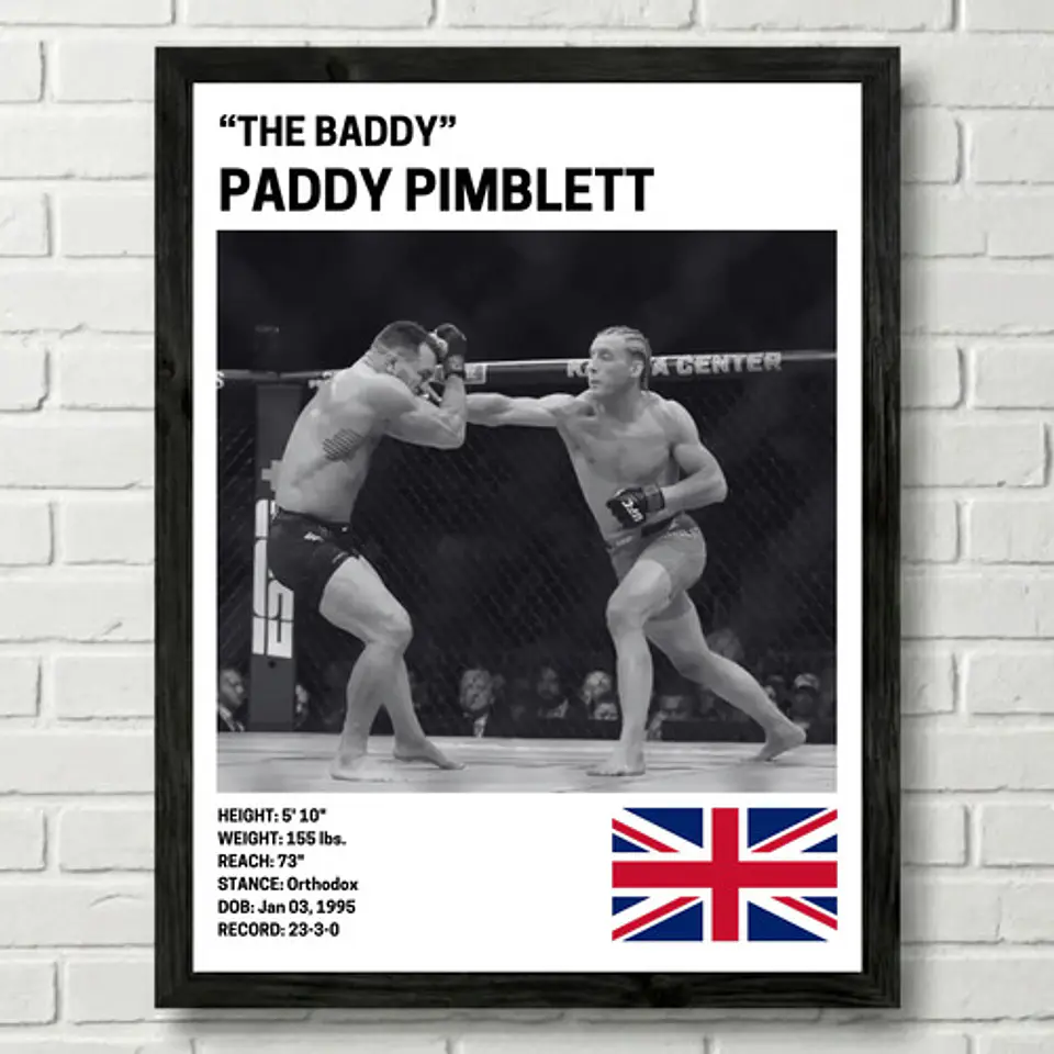 6 Cuadros De Paddy Pimblett Ufc Peleador Mma + Marco 8