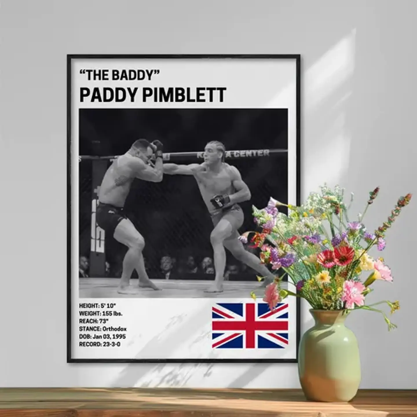 6 Cuadros De Paddy Pimblett Ufc Peleador Mma + Marco 9