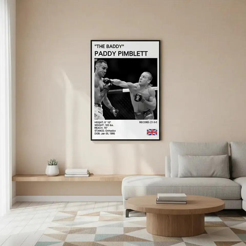 6 Cuadros De Paddy Pimblett Ufc Peleador Mma + Marco 13