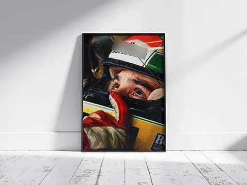 Cuadro Retrato De Ayrton Senna F1 2026 + Marco