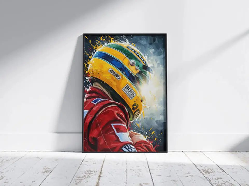 Cuadro Retrato De Ayrton Senna F1 2026 + Marco 3