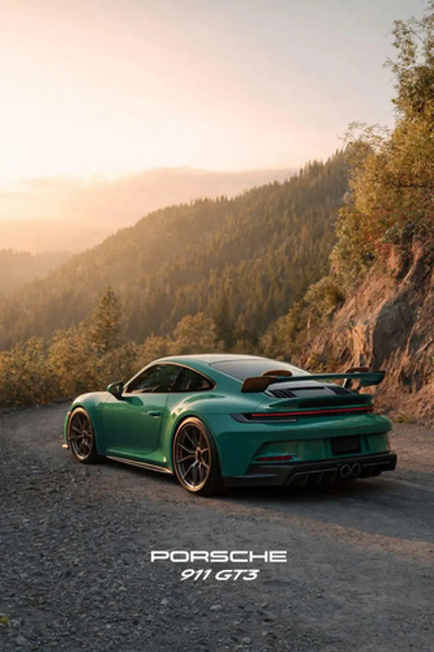Cuadro Auto Porsche 911 992 Gt3 Verde + Marco 3