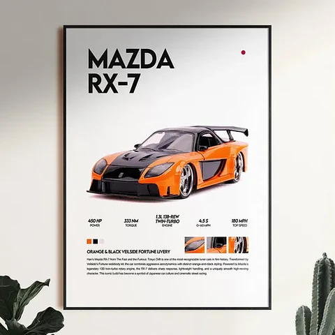 Cuadro Auto Mazda Rx-7 De Han + Marco