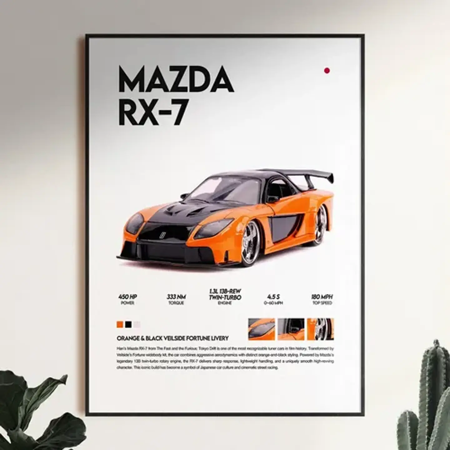 Cuadro Auto Mazda Rx-7 De Han + Marco 1