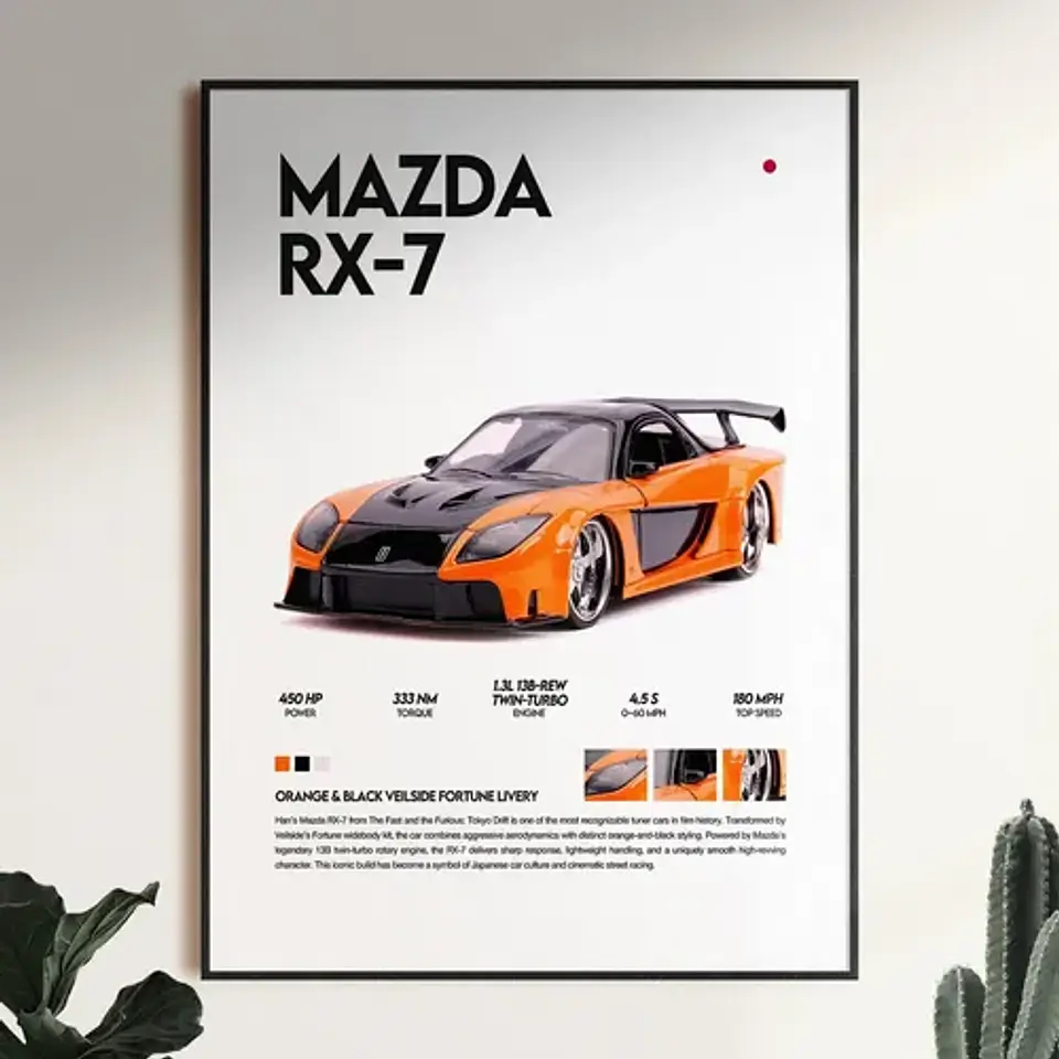 Cuadro Auto Mazda Rx-7 De Han + Marco 1