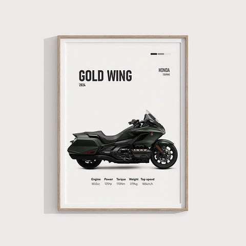 Cuadro Moto Honda Gold Wing Deportivo + Marco