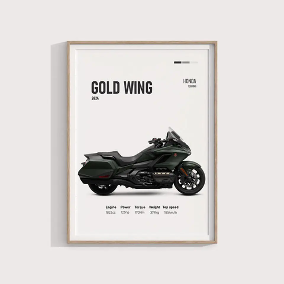 Cuadro Moto Honda Gold Wing Deportivo + Marco 1