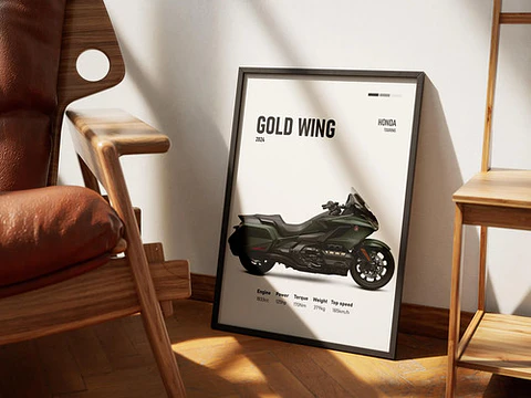 Cuadro Moto Honda Gold Wing Deportivo + Marco