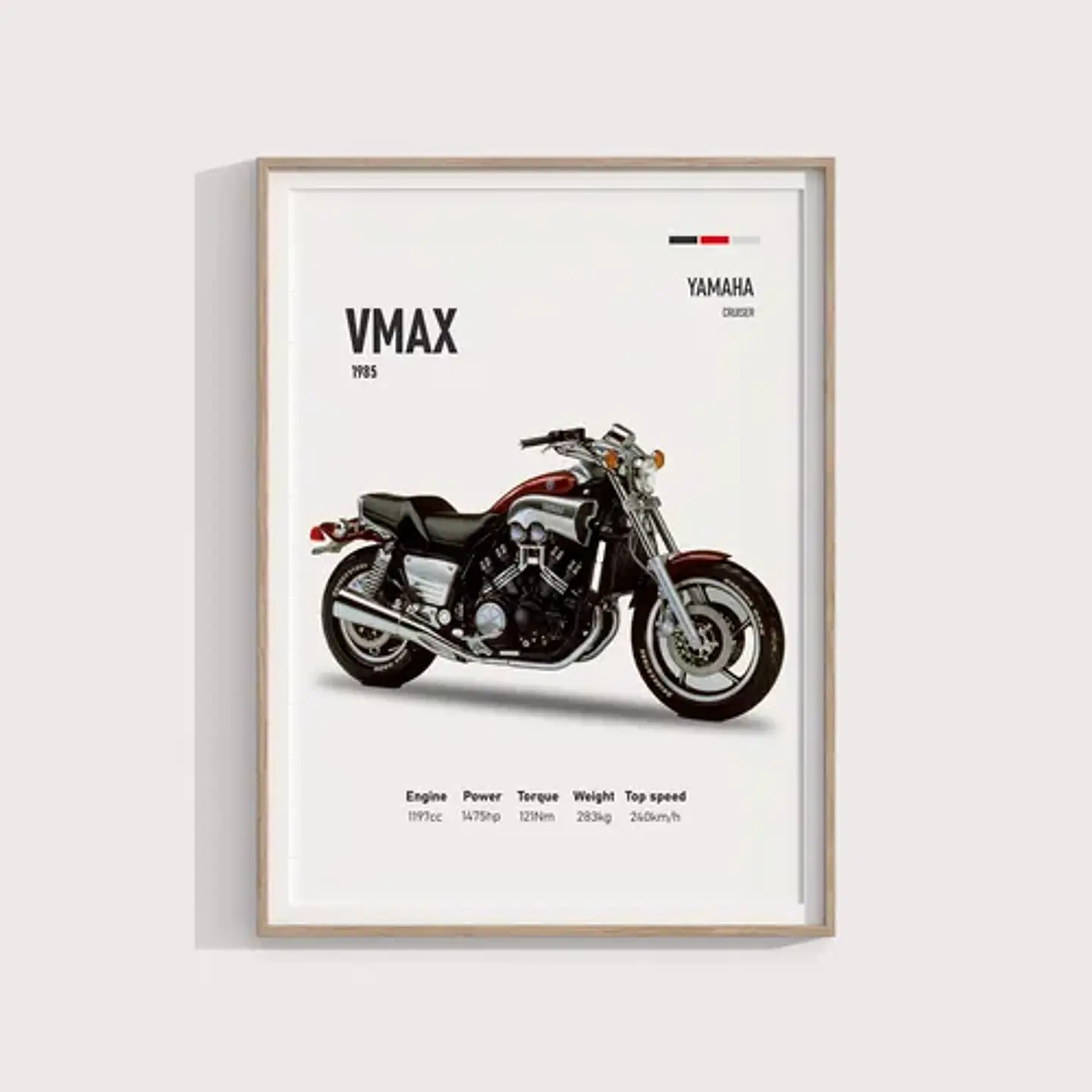 Cuadro Moto Yamaha Vmax Deportivo + Marco 1