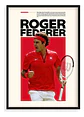 12 Cuadros De Tenista Roger Federer Tenis + Marco Negro - Miniatura 1