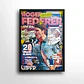 12 Cuadros De Tenista Roger Federer Tenis + Marco Negro - Miniatura 3