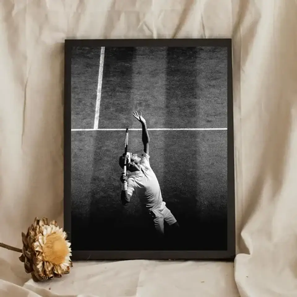 12 Cuadros De Tenista Roger Federer Tenis + Marco Negro 12