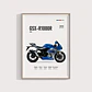 Cuadro Motos Suzuki Gsx-r1000r Azul Deportivo + Marco Negro - Miniatura 1