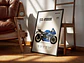 Cuadro Motos Suzuki Gsx-r1000r Azul Deportivo + Marco Negro - Miniatura 3