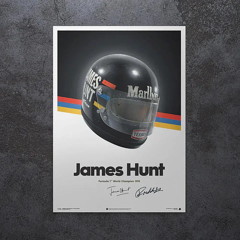 Cuadro Formula 1 James Hunt Casco Helmet F1