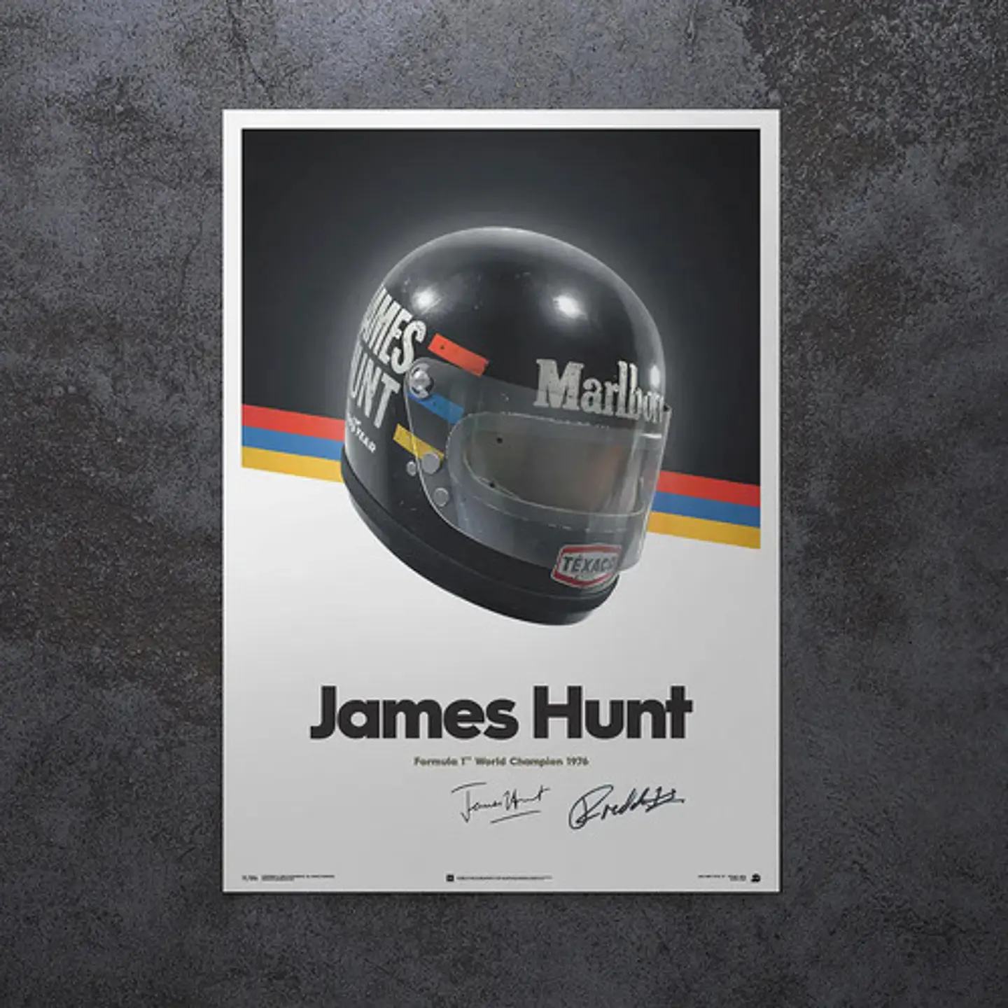 Cuadro Formula 1 James Hunt Casco Helmet F1 1
