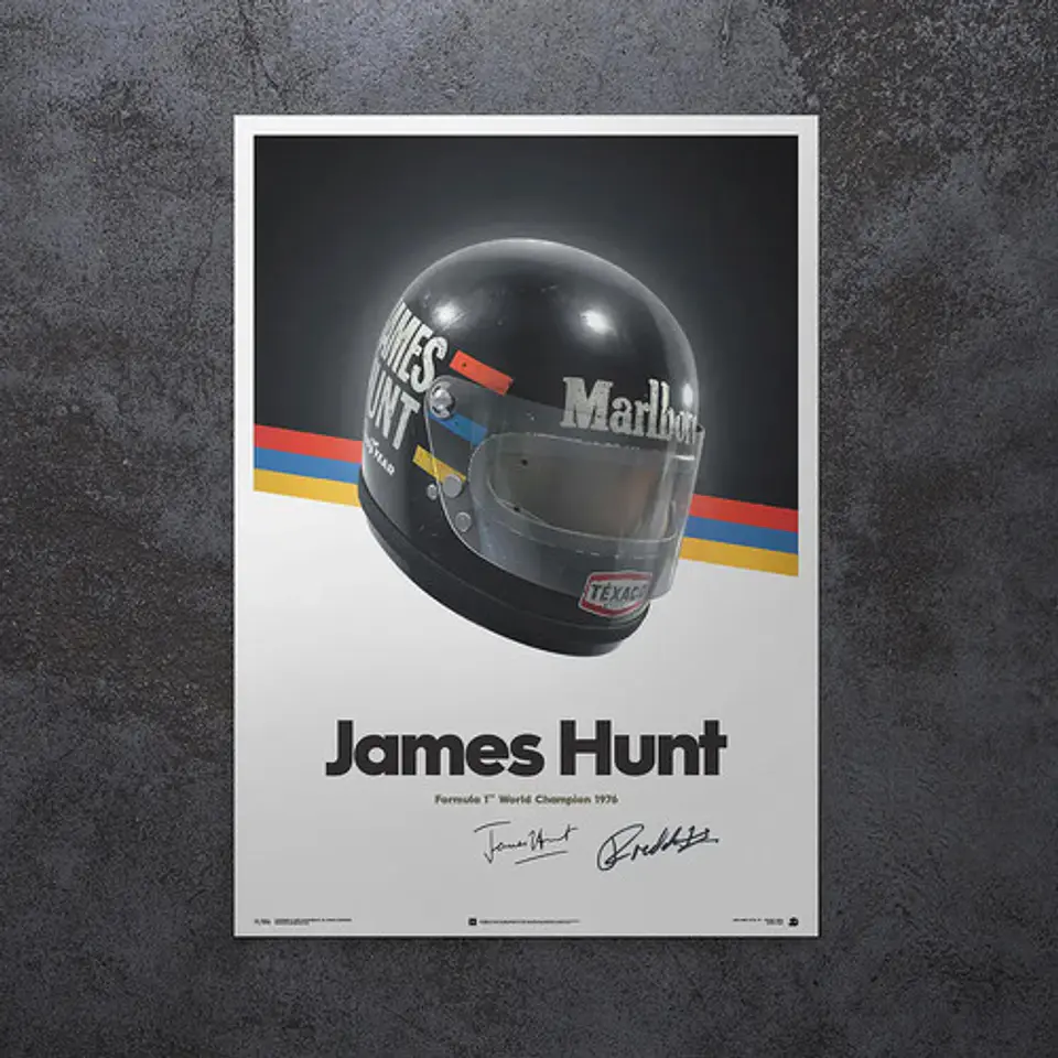 Cuadro Formula 1 James Hunt Casco Helmet F1 1
